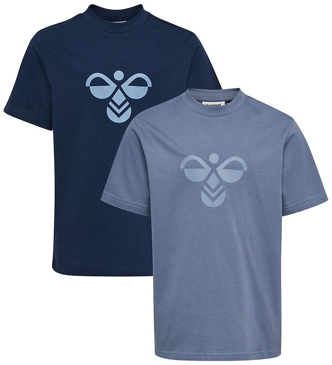 Hummel T-shirt - 2-pak - HmlJR - Dress Blues/Flint Stone
