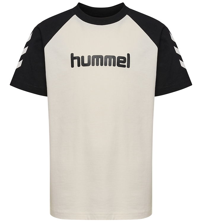 Hummel T-shirt - HmlJr Logo - Marshmallow/Sort
