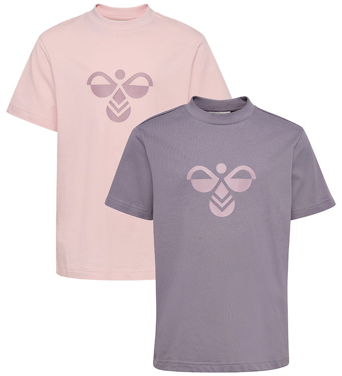 Hummel T-shirts - 2-pak - HmlJR - Gray Ridge/Pale Lilac