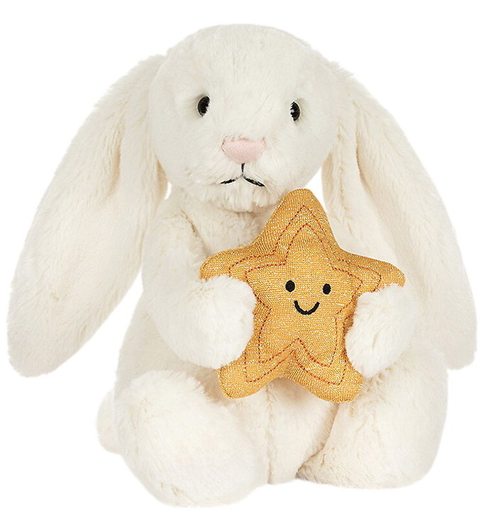 Jellycat Bamse - 31x12 cm - Cream Bunny With Star Jellycat Bamse - 31x12 cm - Cream Bunny With Star