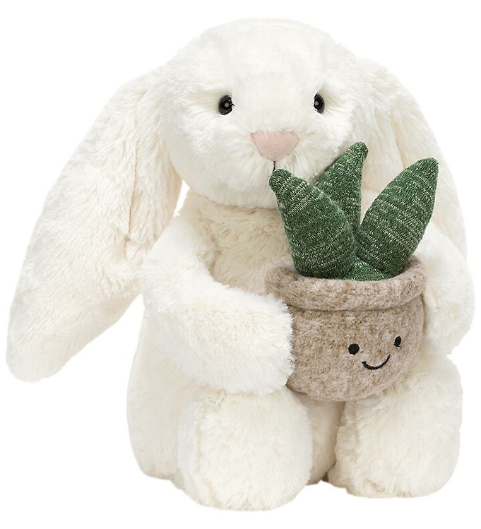 Jellycat Bamse - Cream Bunny With Plant Jellycat Bamse - Cream Bunny With Plant