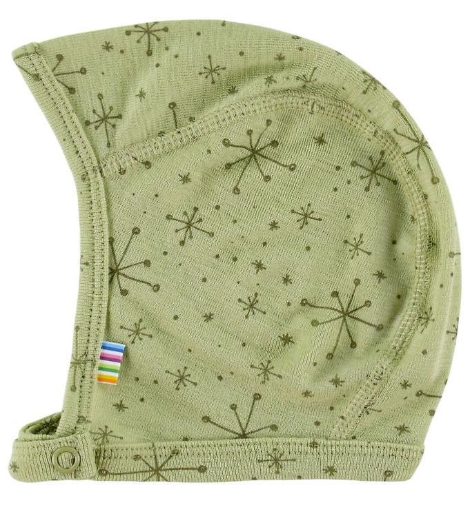 Joha Babyhjelm - 1-lags - Uld - Lys Olive m. Stjerner Joha Babyhjelm - 1-lags - Uld - Lys Olive m. Stjerner