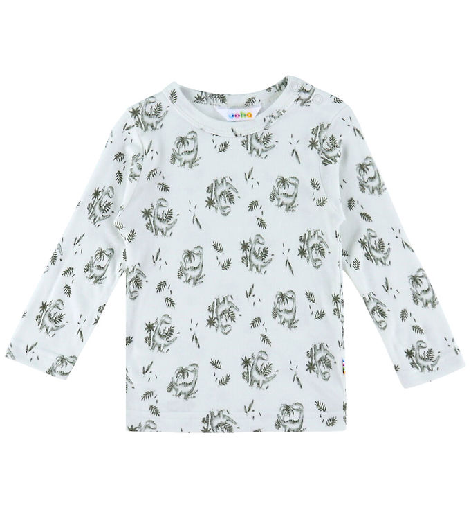 Joha Bluse - Bambus - Mynte m. Dinosaurer