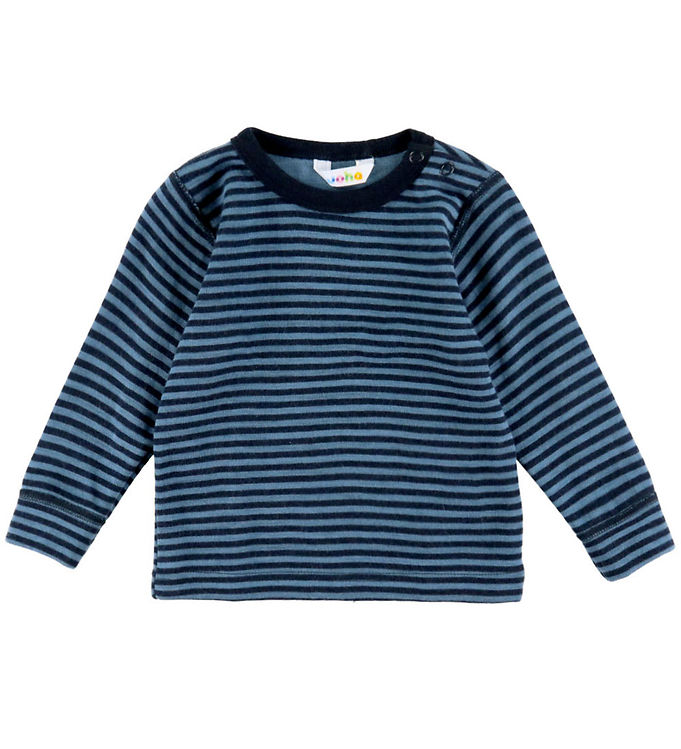 Joha Bluse - Uld - Blå m. Striber Joha Bluse - Uld - Blå m. Striber