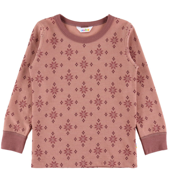 Joha Bluse - Uld/Bomuld - Rose m. Snefnug