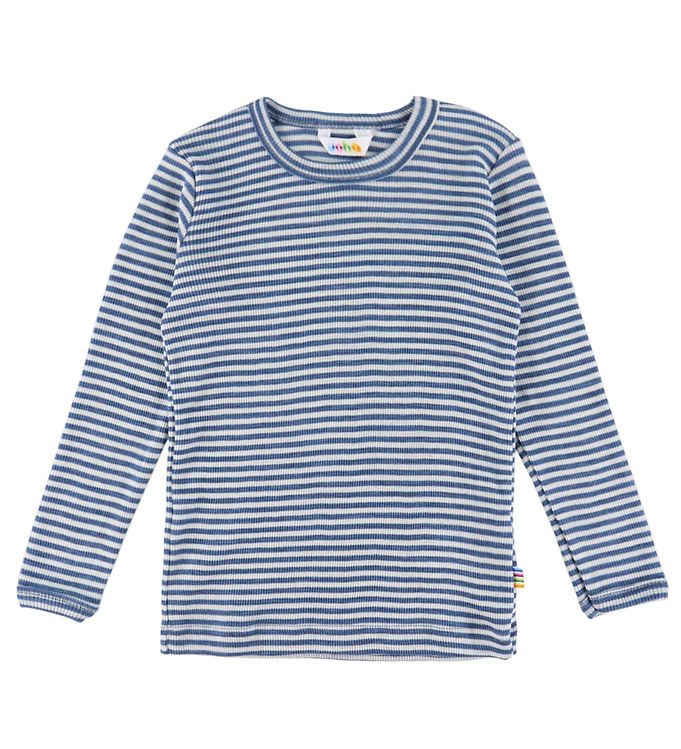 Joha Bluse - Uld/Silke - Rib - Blå/Stribet Joha Bluse - Uld/Silke - Rib - Blå/Stribet