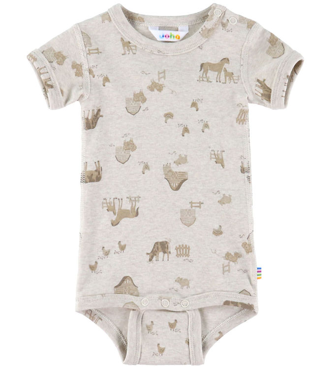 Joha Body k/æ - Lys Beige m. Bondegårdsdyr