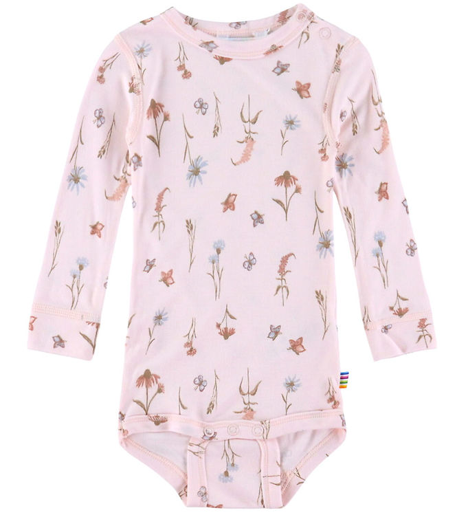Joha Body l/æ - Bambus - Lyserød m. Blomster