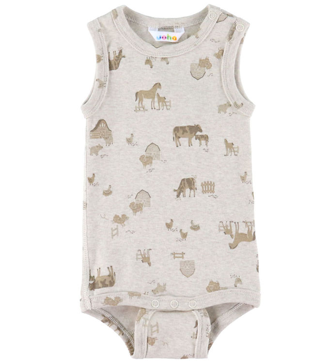Joha Body u/æ - Lys Beige m. Bondegårdsdyr