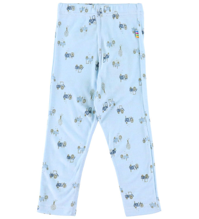 Joha Leggings - Bambus - Lyseblå m. Traktorer