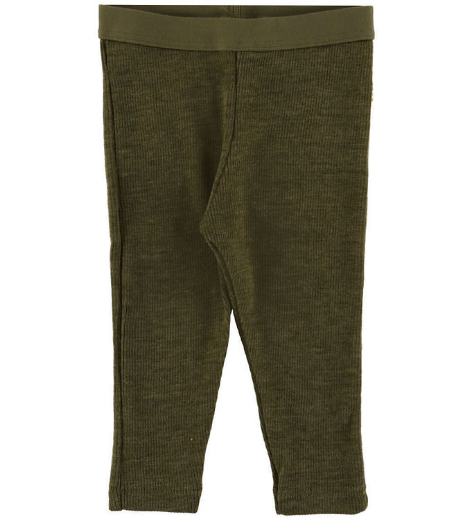 Joha Leggings - Rib - Uld - Mos Grøn Joha Leggings - Rib - Uld - Mos Grøn