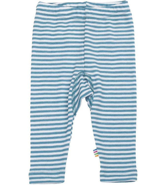 Joha Leggings - Rib - Uld/Silke - Off White/Blå Joha Leggings - Rib - Uld/Silke - Off White/Blå