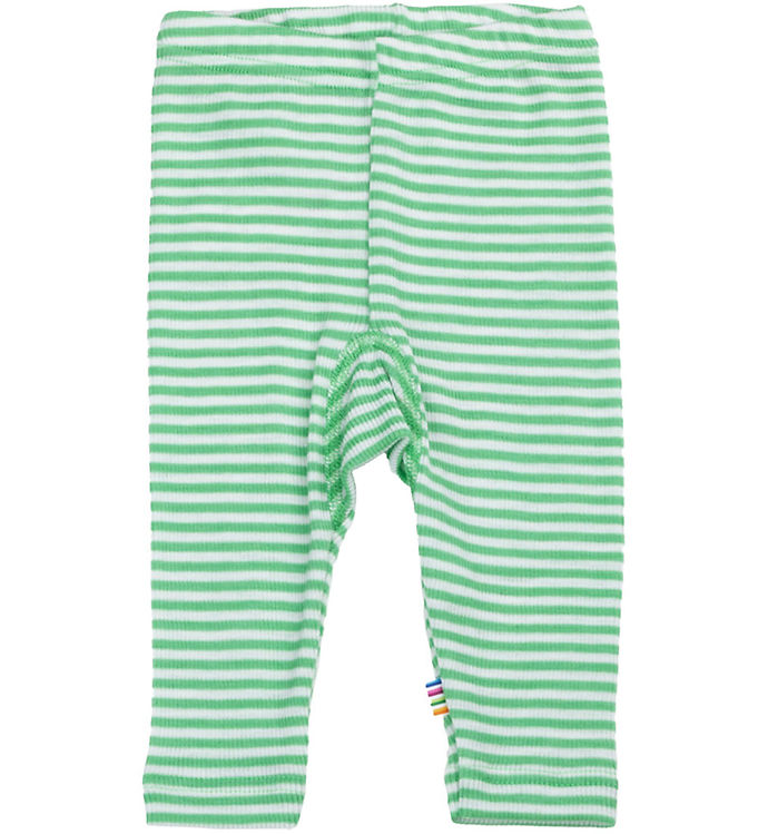 Joha Leggings - Rib - Uld/Silke - Off White/Grøn Joha Leggings - Rib - Uld/Silke - Off White/Grøn