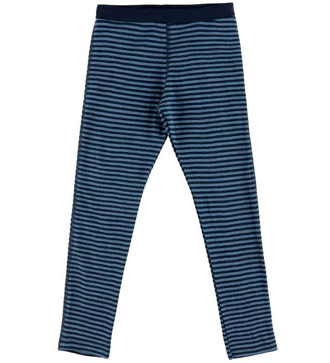 Joha Leggings - Uld - Blå m. Striber Joha Leggings - Uld - Blå m. Striber