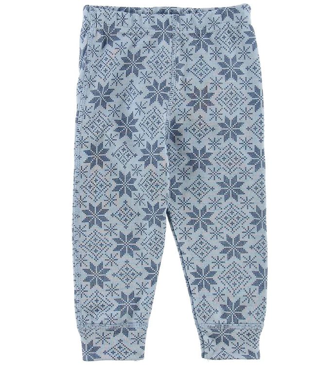 Joha Leggings - Uld - Lyseblå m. Stjerner Joha Leggings - Uld - Lyseblå m. Stjerner