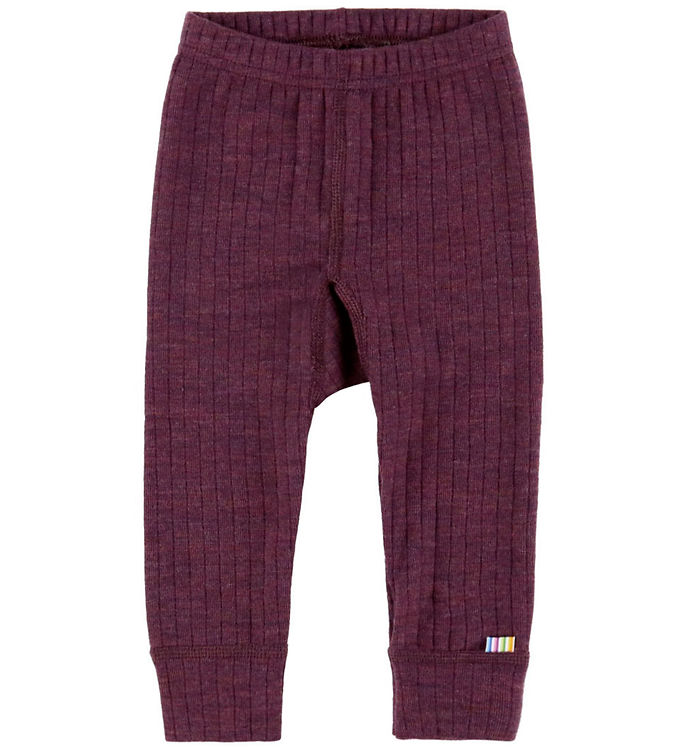 Joha Leggings - Uld - Rib - Blomme Joha Leggings - Uld - Rib - Blomme