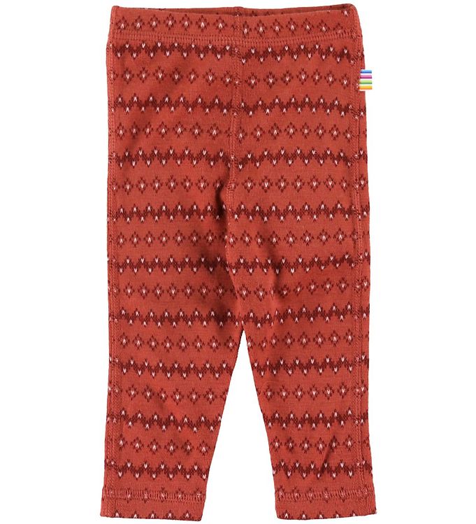 Joha Leggings - Uld - Rødbrun m. Mønster Joha Leggings - Uld - Rødbrun m. Mønster