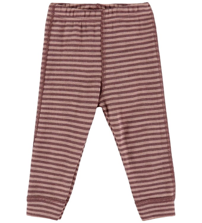 Joha Leggings - Uld - Rose m. Striber Joha Leggings - Uld - Rose m. Striber