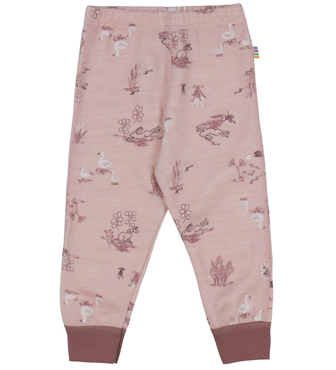Joha Leggings - Uld/Bambus - Lyserød m. Print Joha Leggings - Uld/Bambus - Lyserød m. Print