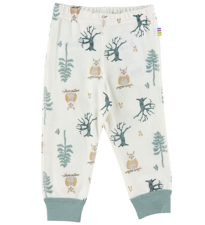 Joha Leggings - Uld/Bambus - Offwhite m. Skov Joha Leggings - Uld/Bambus - Offwhite m. Skov