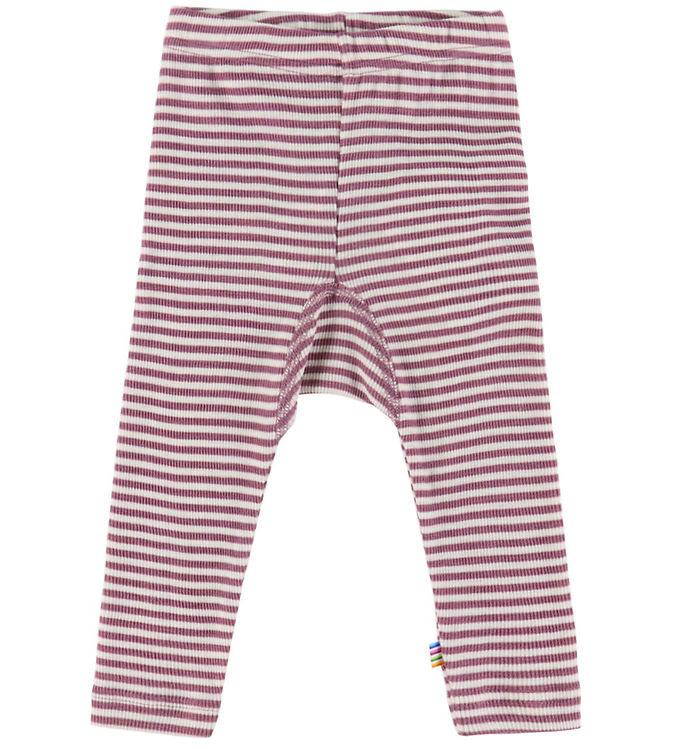 Joha Leggings - Uld/Silke - Rib - Lyng/Stribet Joha Leggings - Uld/Silke - Rib - Lyng/Stribet