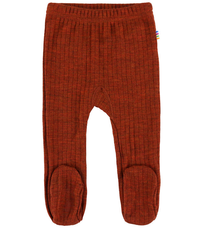 Joha Leggings m. Fødder - Uld - Rib - Rust