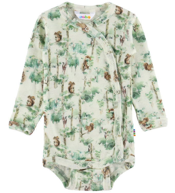 Joha Slå-om Body l/æ - Uld - Off White m. Træer Joha Slå-om Body l/æ - Uld - Off White m. Træer