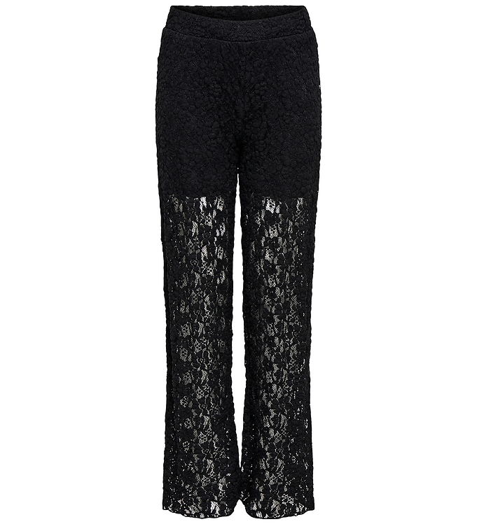 Kids Only Bukser - KogLeoka - Straight Lace - Black