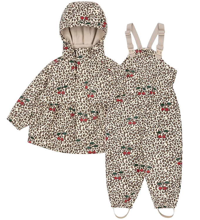 Konges Sløjd Regntøj m/u Seler/Fleece - PU - Rainy Palme - Leo C Konges Sløjd Regntøj m/u Seler/Fleece - PU - Rainy Palme - Leo C