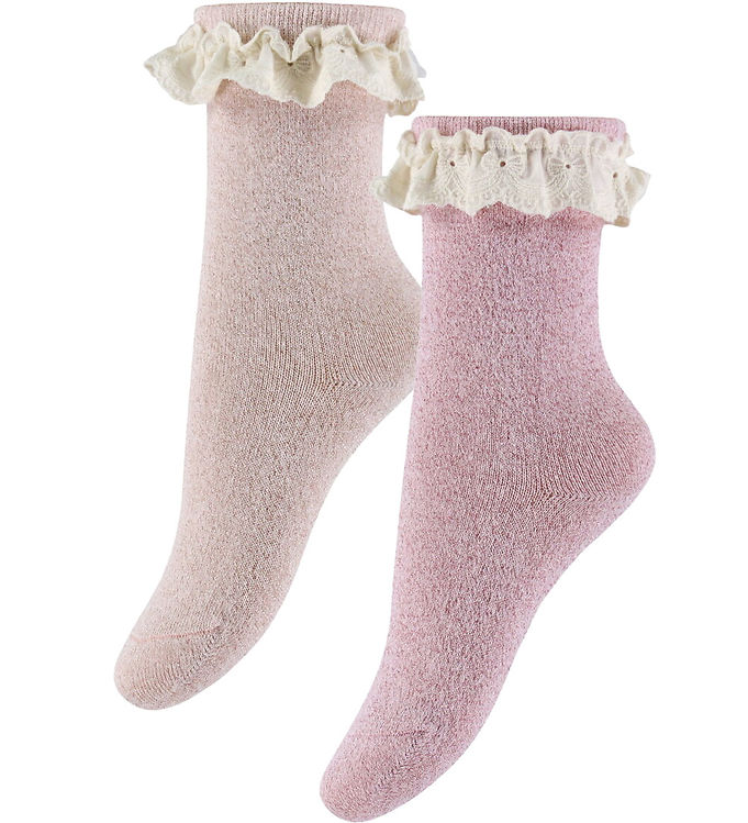 Konges Sløjd Strømper - 2-Pak - Glitter Frill - Rosette Konges Sløjd Strømper - 2-Pak - Glitter Frill - Rosette