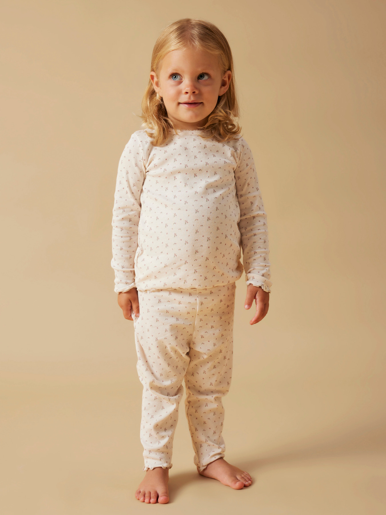 LIL ATELIER Rib Natsæt Gago Almost Mauve Flowers