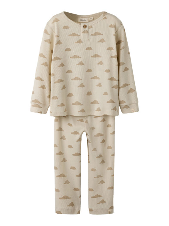 LIL ATELIER Rib Natsæt Gago Turtledove Sky