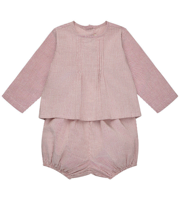 Lalaby Shortssæt - Wanda - Berry Stripe
