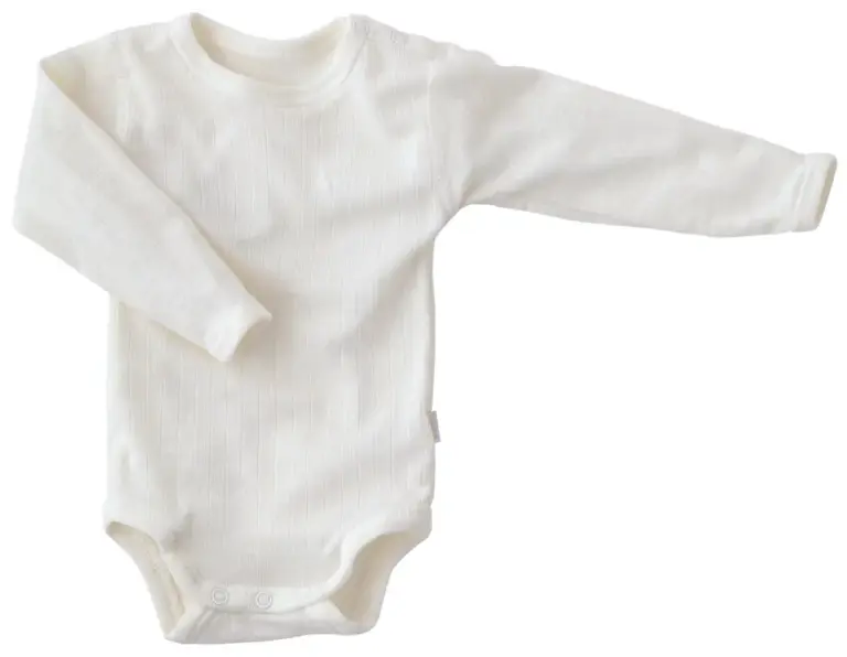 Lang Ærmet Body i Rib - Joha Uld - Natur - 90