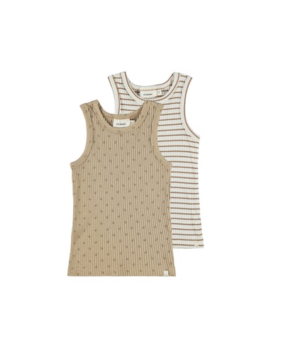 Lil Atelier 2 Pak Mini Tank Top Travertine - 92