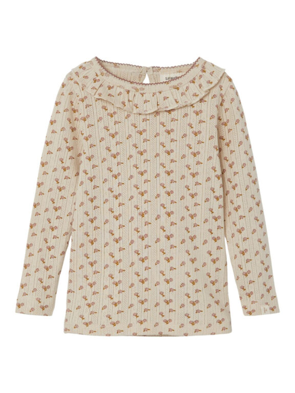 Lil Atelier Bluse Rachello LS Slim Top - Fog - 92 cm