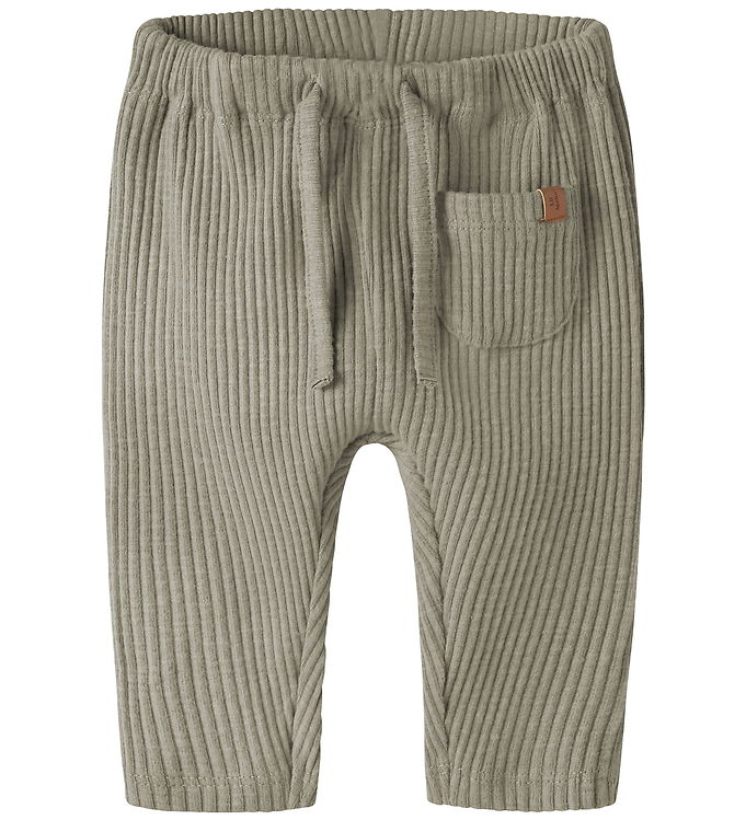 Lil' Atelier Bukser - Rib - NbmRajo - Moss Gray