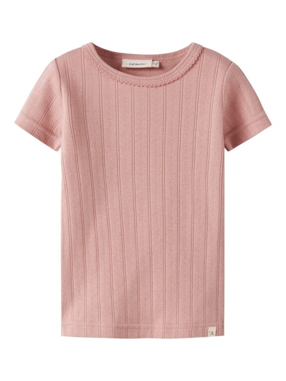 Lil Atelier Falina SS Slim Top - Misty Rose - 92 cm