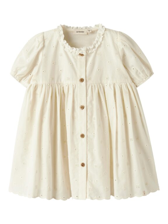 Lil Atelier Flores SS Dress - Coconut Milk - 92 cm