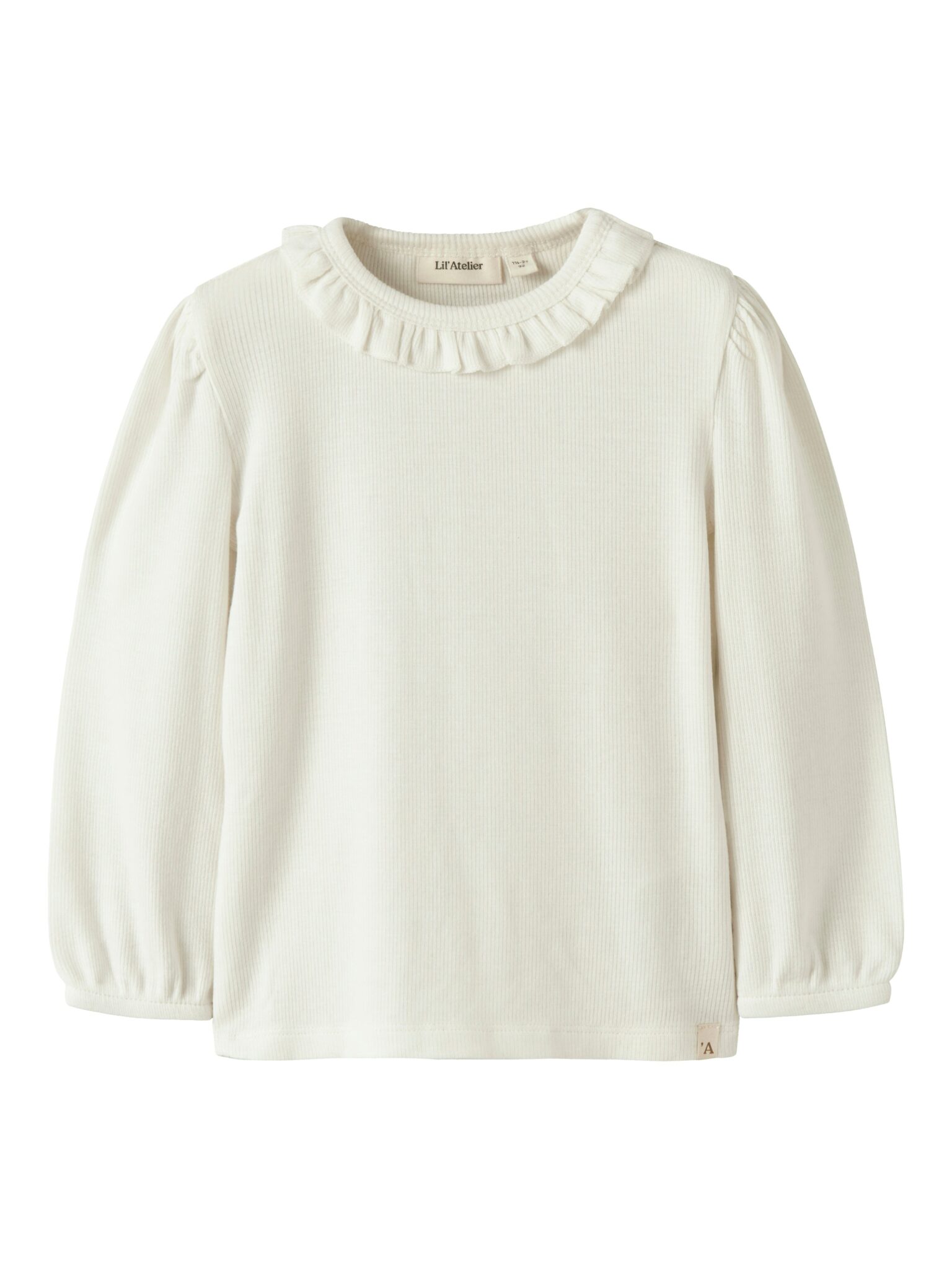 Lil Atelier Frijo LS Slim Top - Coconut Milk - 92 cm