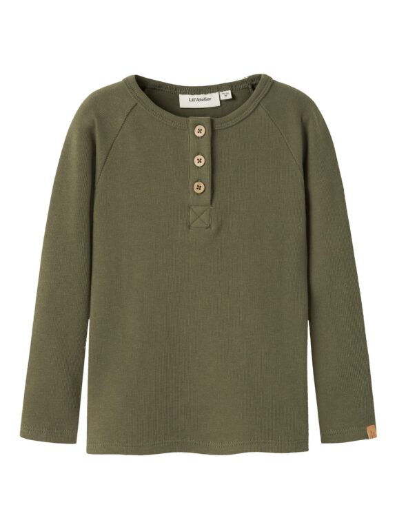 Lil Atelier Luno - LS Slim Top - Winter Moss - 92 cm