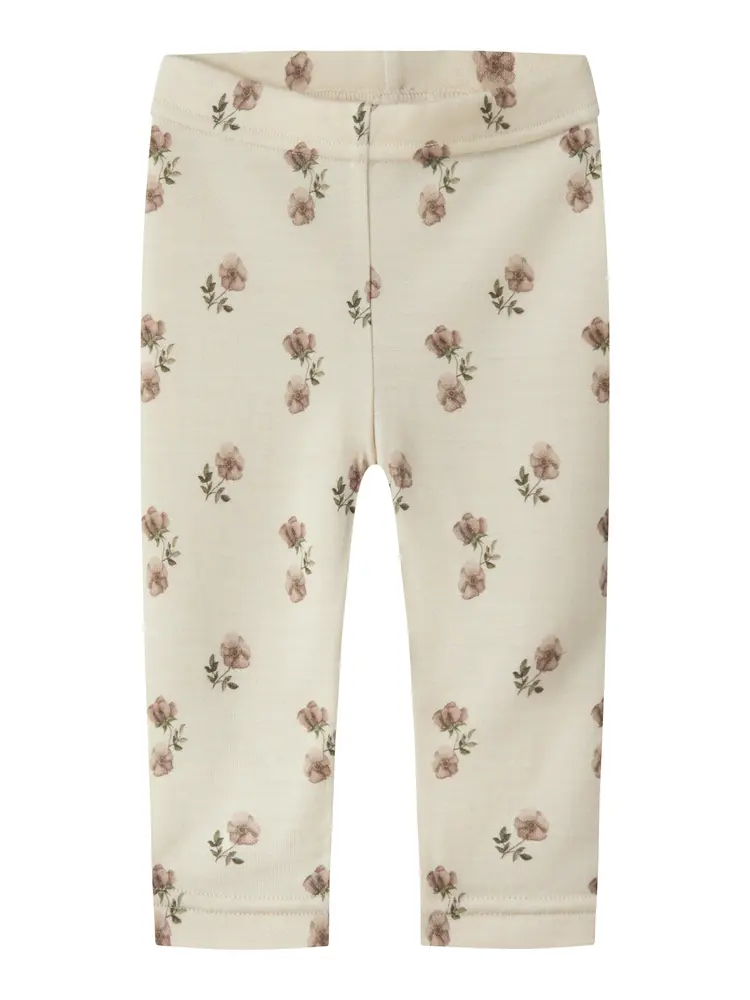 Lil' Atelier Nilo Nun Uld Slim Leggings - Turtledove - 86