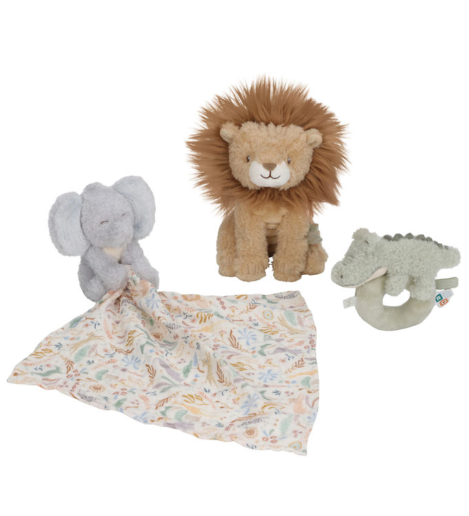 Little Dutch Gavesæt - Bamse/Nusseklud/Rangle - Safari Friends
