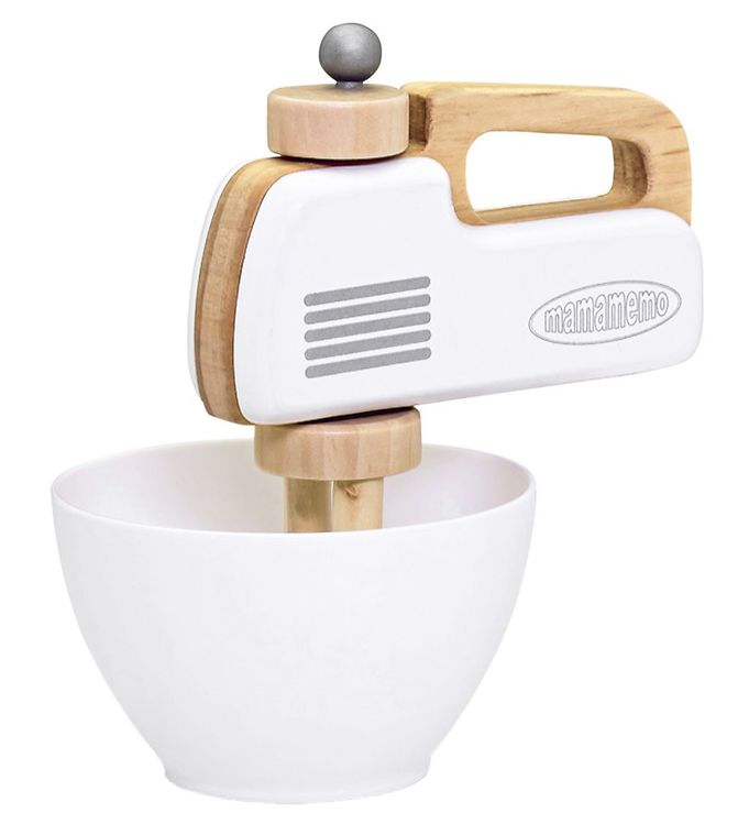 MaMaMeMo Håndmixer m. Skål - Træ - Hvid MaMaMeMo Håndmixer m. Skål - Træ - Hvid