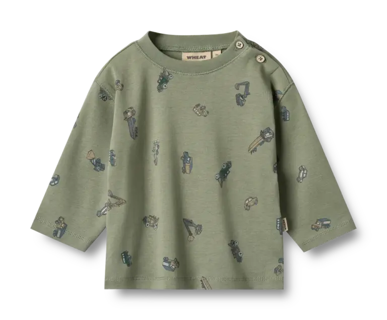 Malthe T-shirt Langærmet - Dusty green cars - 3 MDR. Malthe T-shirt Langærmet - Dusty green cars - 3 MDR.