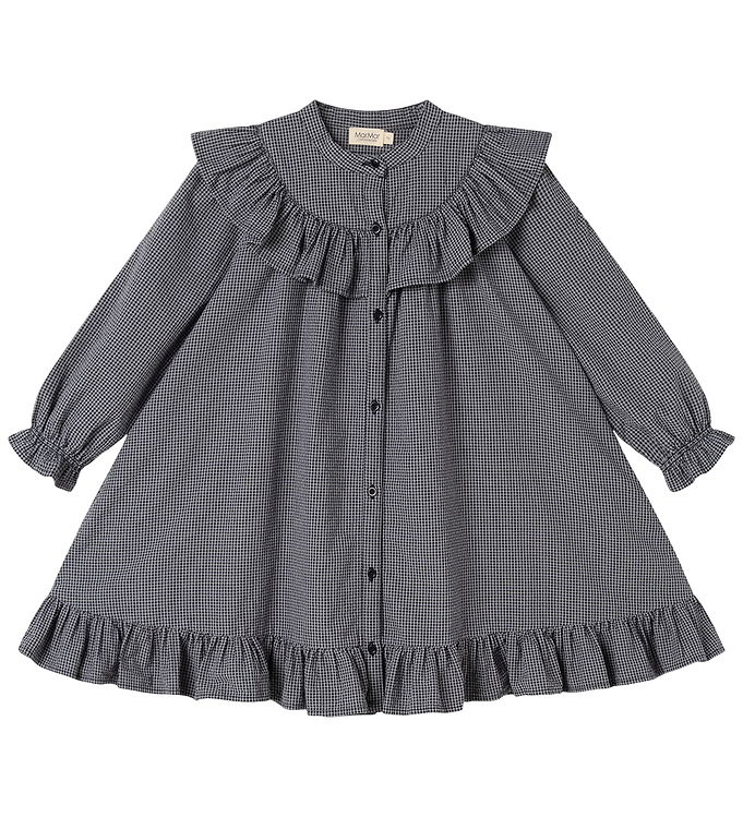 MarMar Kjole - Dalina - Pigeon Blue Check MarMar Kjole - Dalina - Pigeon Blue Check