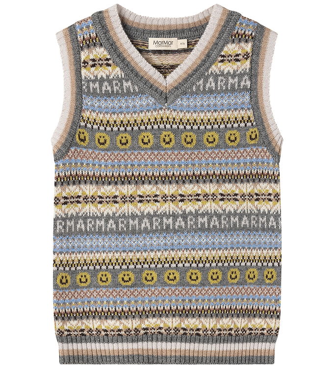 MarMar Vest - Uld/Bomuld - Taj - Fair Isle