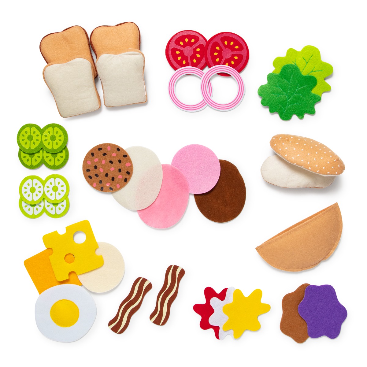 Melissa & Doug | Legemad - Sandwich af filt, 33 dele