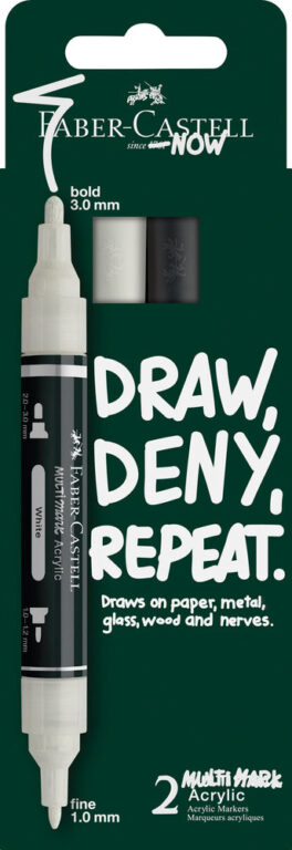 Multimarker Akryl Faber Castell SP 2 B&W m. 2 spids