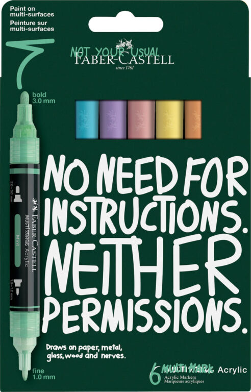 Multimarker Akryl Faber Castell SP 6 Pastel m. 2 spids